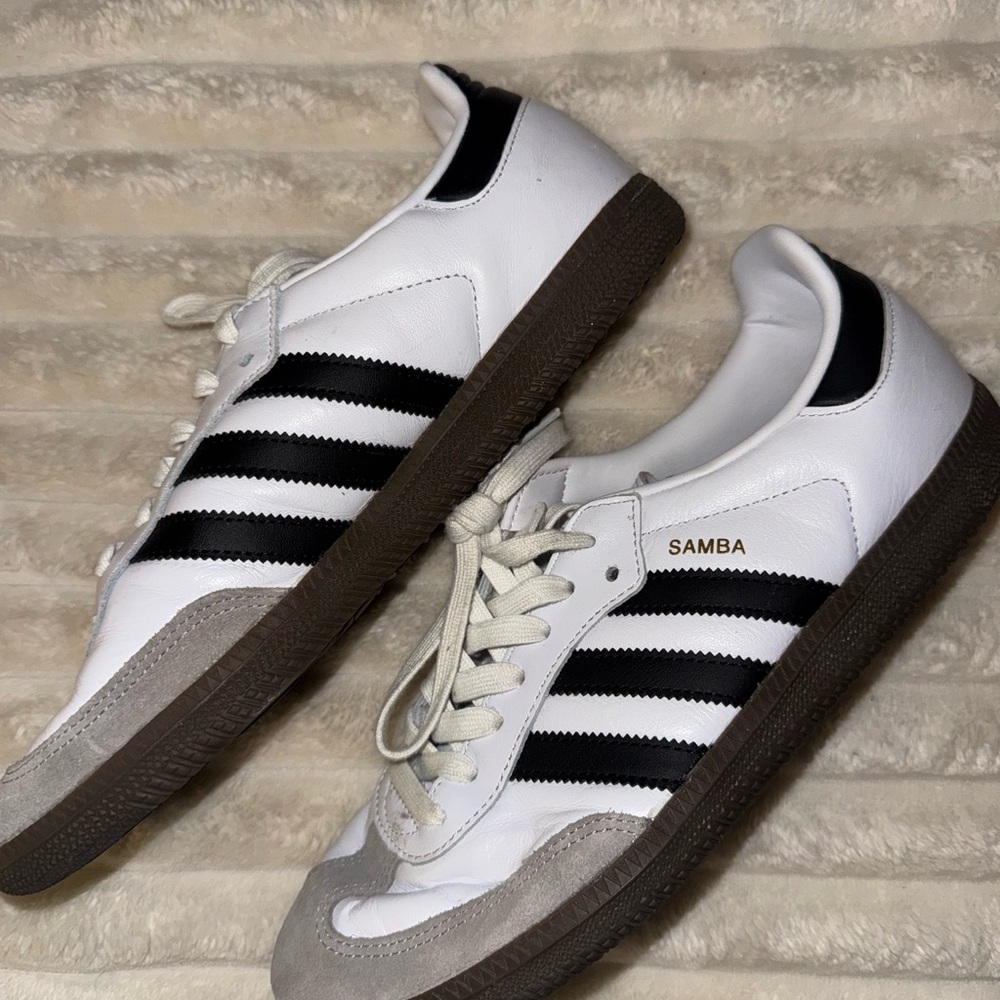 Adidas Samba White and Black Trainers
